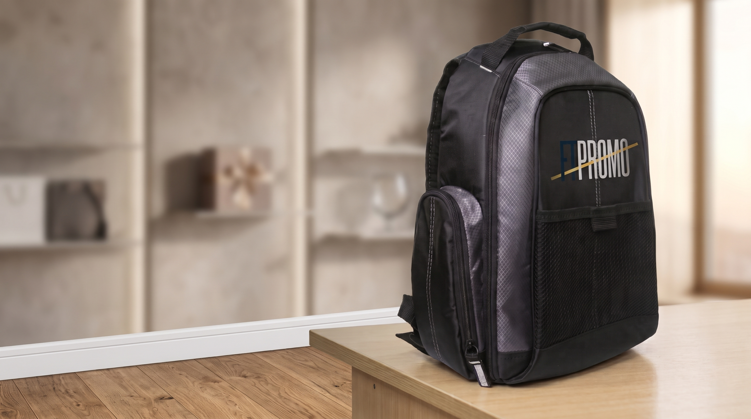Mochila personalizada produzida pela FT Promo